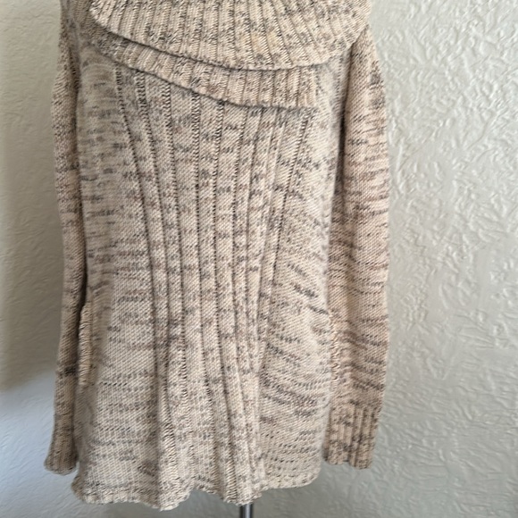 Anthropologie Yellow Bird Beige Cream Marled Knit Wrap Crossover Sweater Small - Picture 4 of 11